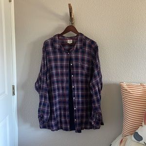 At John’s Bay Oversized Flannel red and blue vintage fall long 3X leggings plus